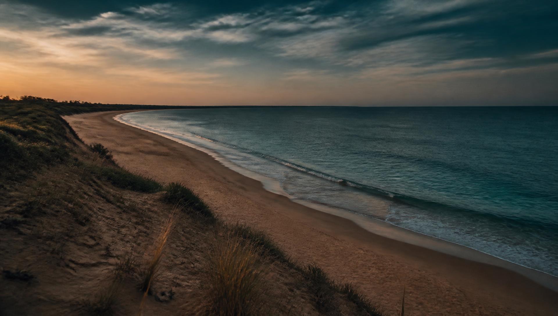 Playa de Santa Ana, Colonia, Uruguay al atardecer